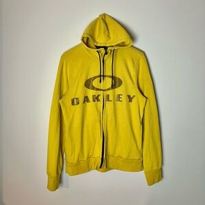 2000s Oakley Yellow Zip-Up Hoodie